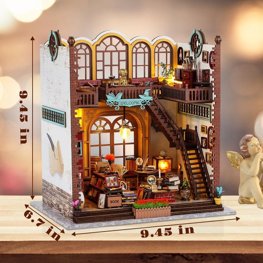 Quanquer book nook LED glow highlights desk ambiance and detail.