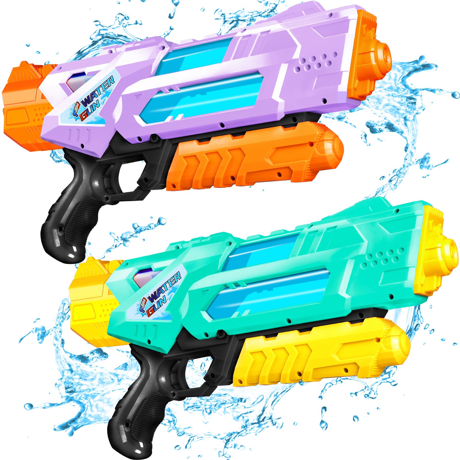 Quanquer Super Water Guns 2-Pack ready for pool party action and family battles.