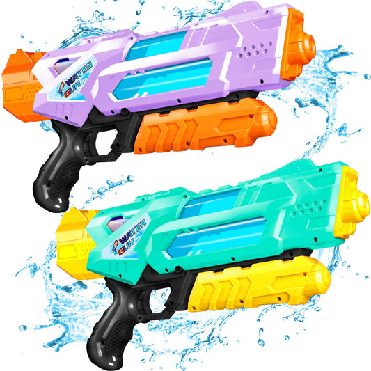 Quanquer Super Water Guns 2-Pack ready for pool party action and family battles.