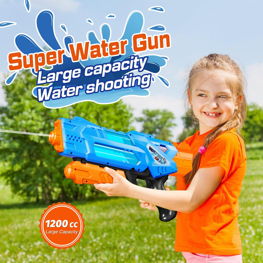 Quanquer water gun 1200cc capacity enables long-lasting pool play.