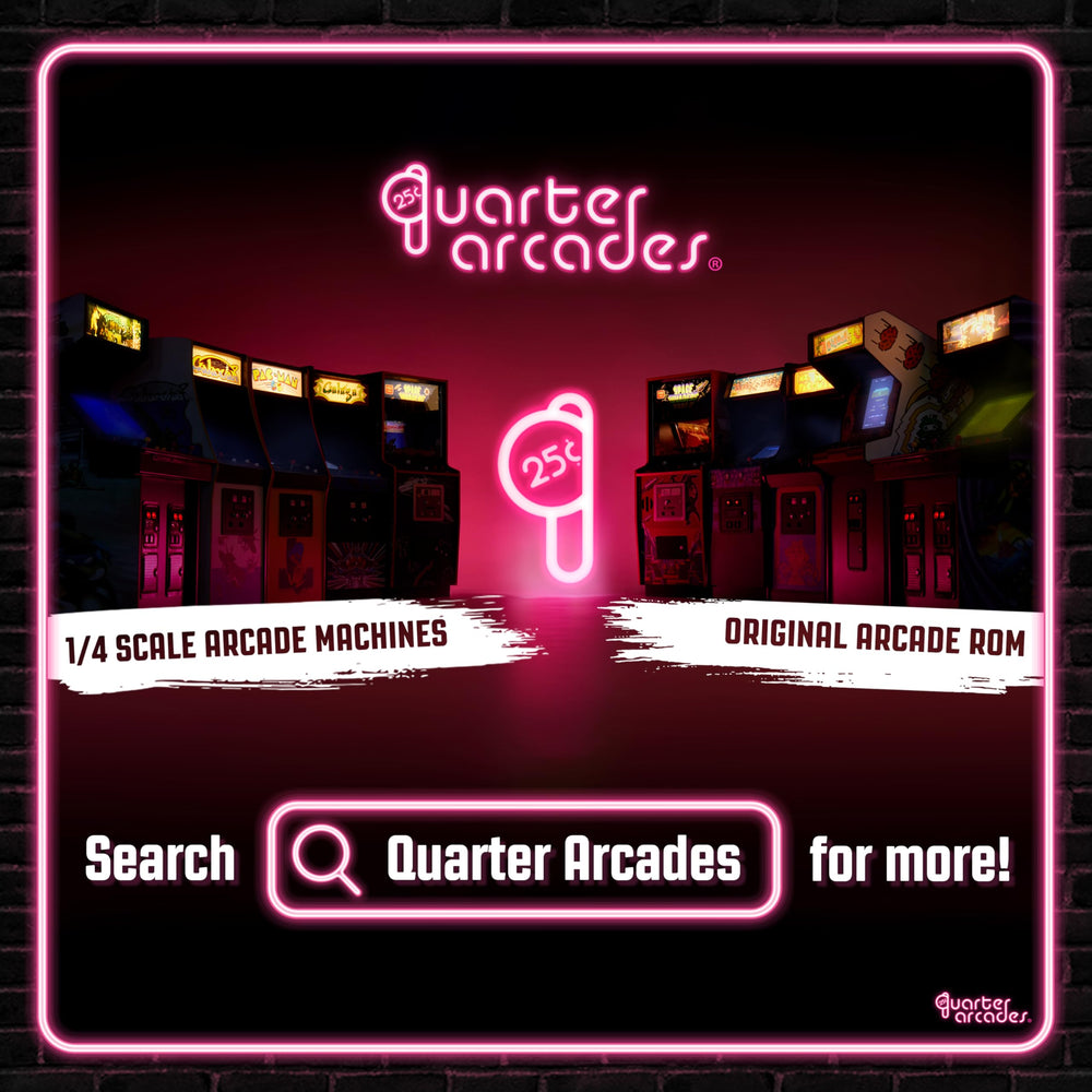 Quarter Arcades TMNT 1/4-scale 3W speakers enrich sound for immersive retro sessions.