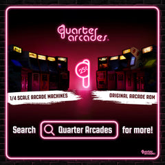 Quarter Arcades TMNT 1/4-scale 3W speakers enrich sound for immersive retro sessions.
