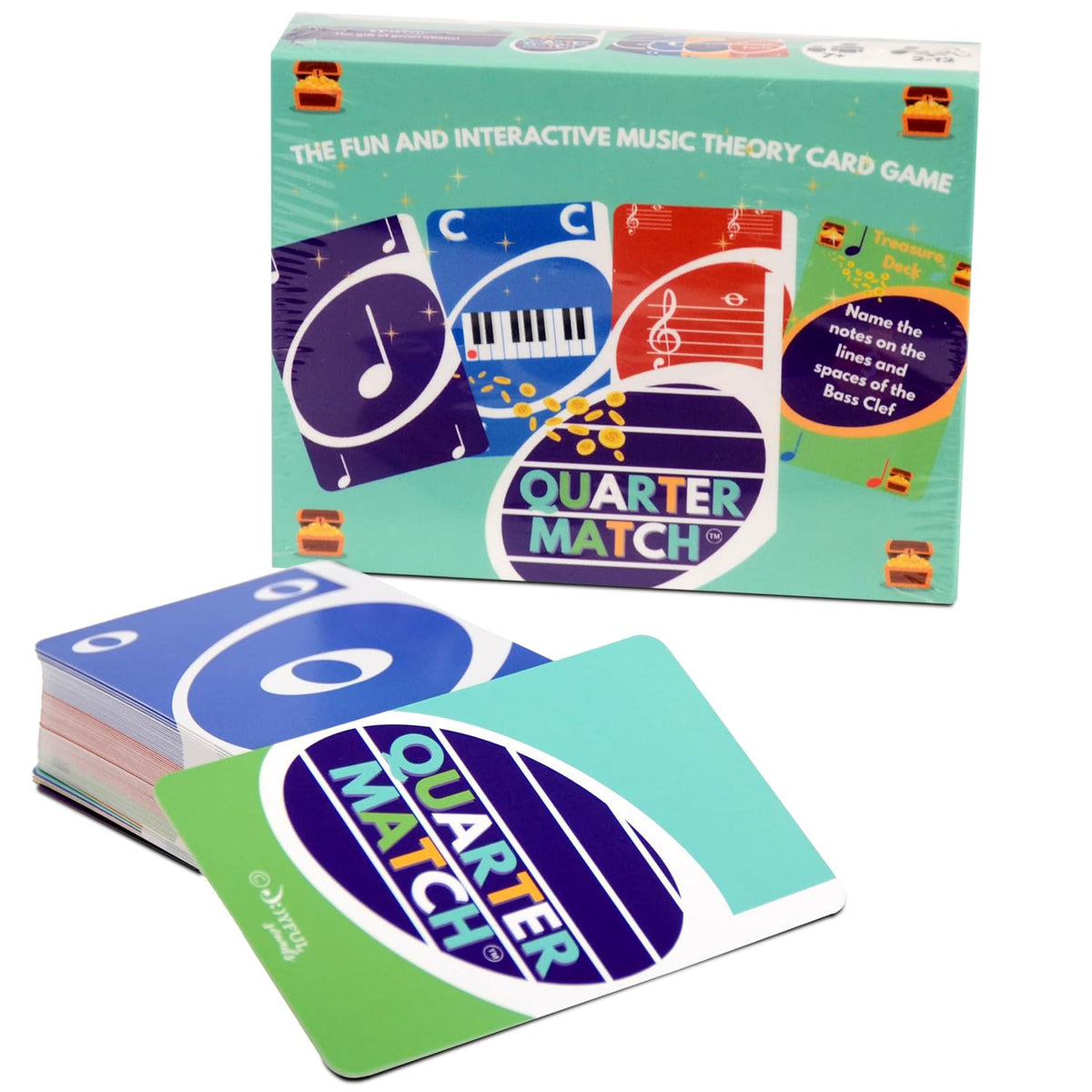 Quarter Match 142-cards set for interactive music theory practice across instruments.