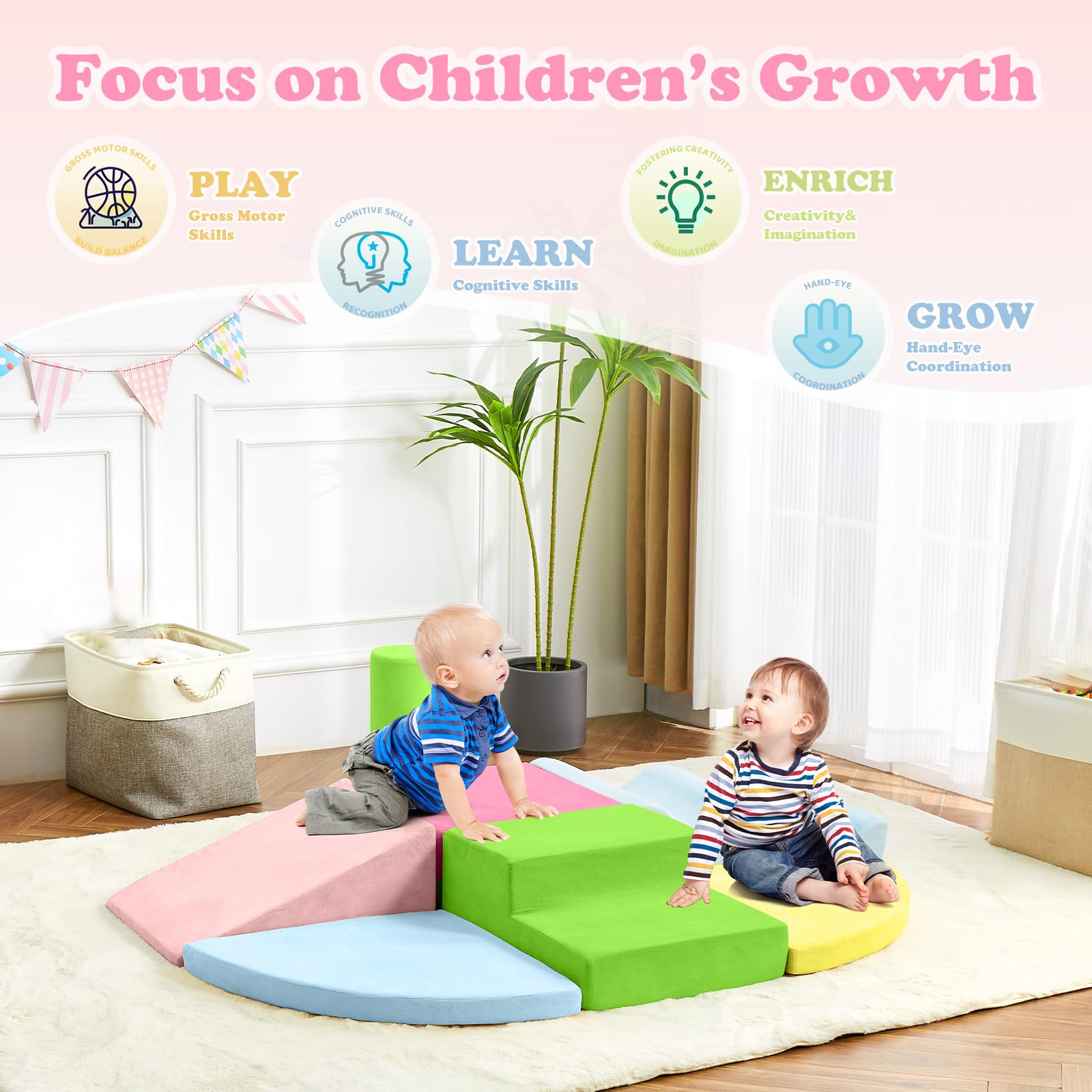 QUCHI foam blocks in varied shapes and colors for shape recognition