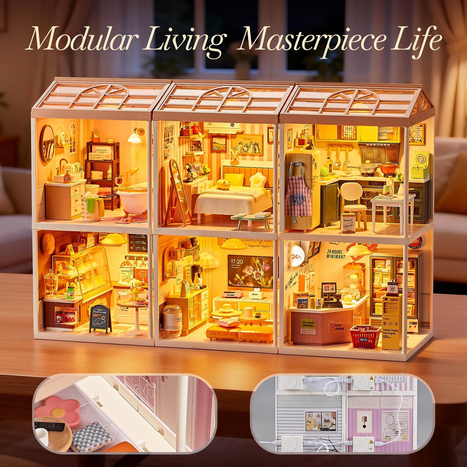 Qudify 1:24 scale miniature kitchen model for hobby use