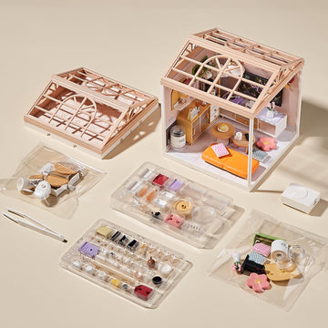 Qudify miniature living room kit modular connector enables expandable, connected rooms