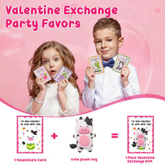 Qudoustar classroom exchange setup shows ready-to-gift valentines.