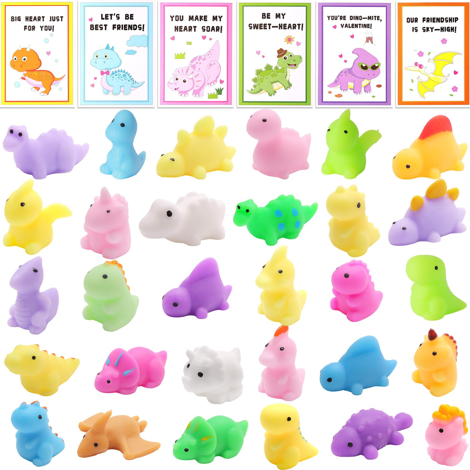 Qudoustar dinosaur-mochi-squishy-card-pair boosts classroom exchange fun.