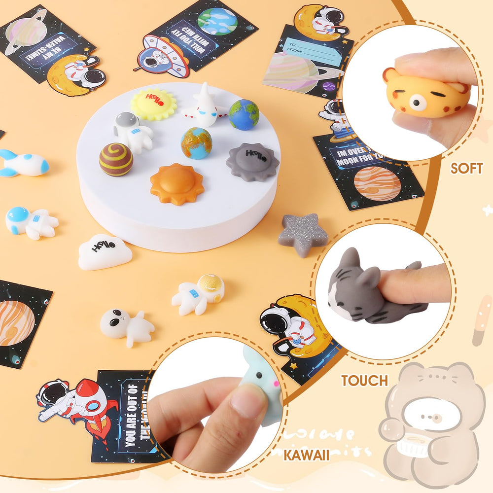 Qudoustar space-themed mochi squishies for sensory play and calm moments