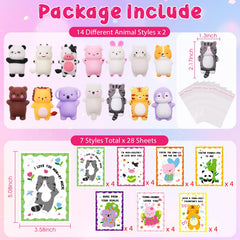 Qudoustar Valentine cards featuring kawaii designs for classroom exchanges.