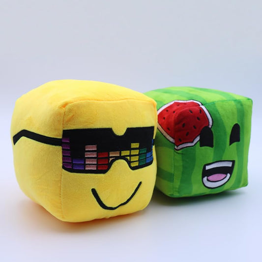 QueenKa Sunny and Melon plush close-up texture showing soft fabric and precise stitching.