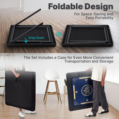Queensell table with cup holders, chip trays, and accessories trays