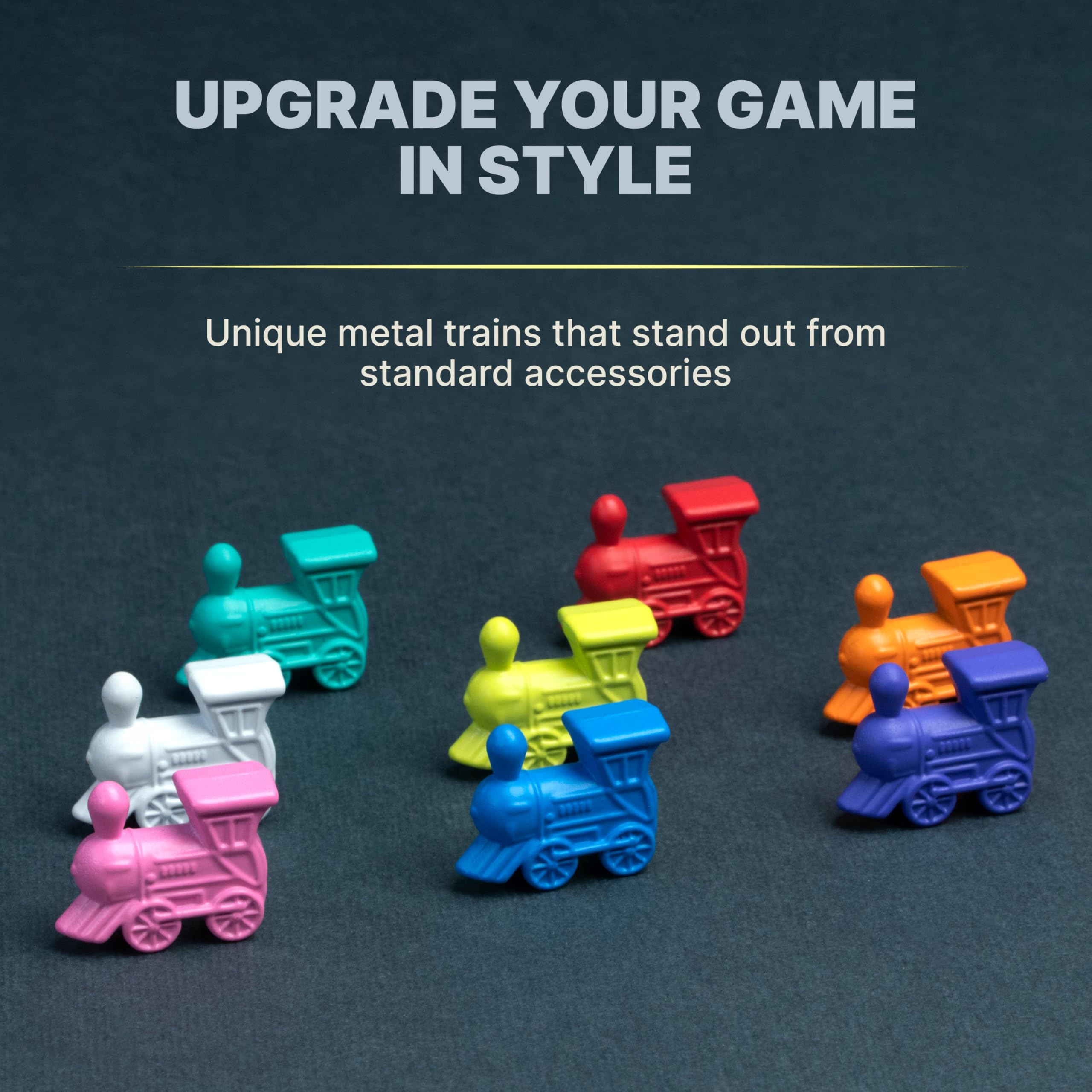 Queensell durable metal trains designed for long-lasting Mexican Train games.