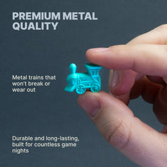 Queensell metal trains in a compact storage-ready pack.