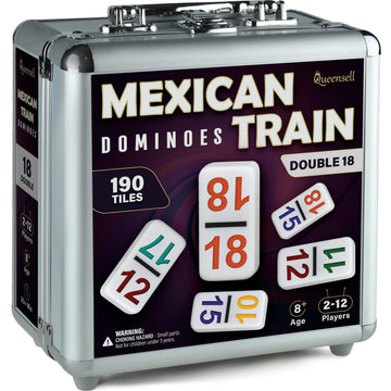 Queensell Mexican Train Dominoes tiles with numbers enable easy play and clear scoring.