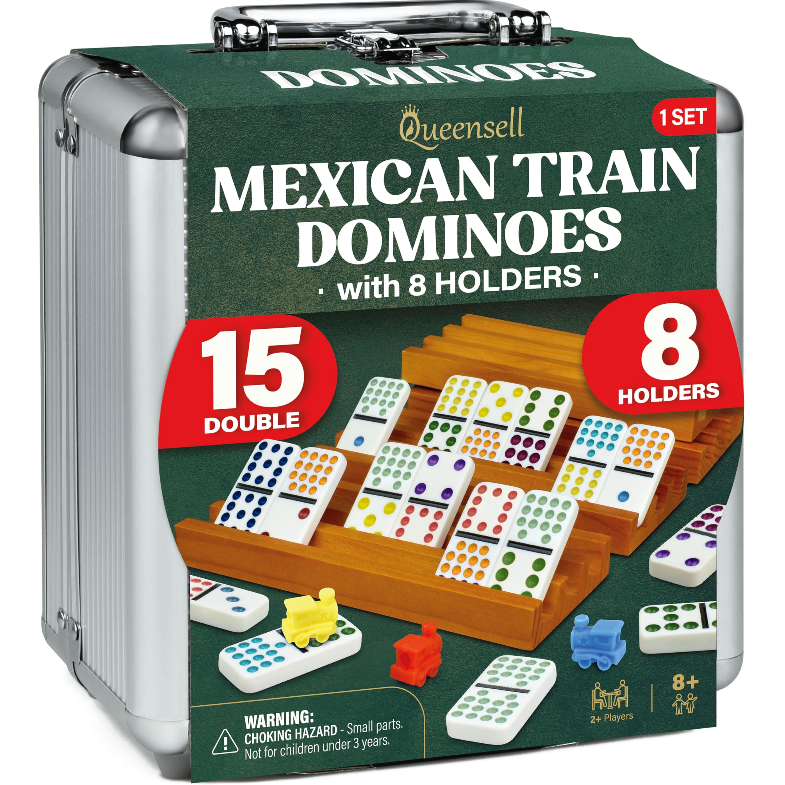 Queensell Mexican Train hub and holders for organized gameplay and easy setup.