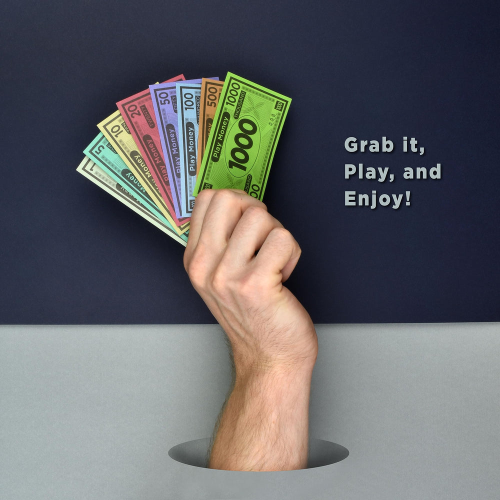 Queensell Play Money suited for classroom activities and pretend stores.