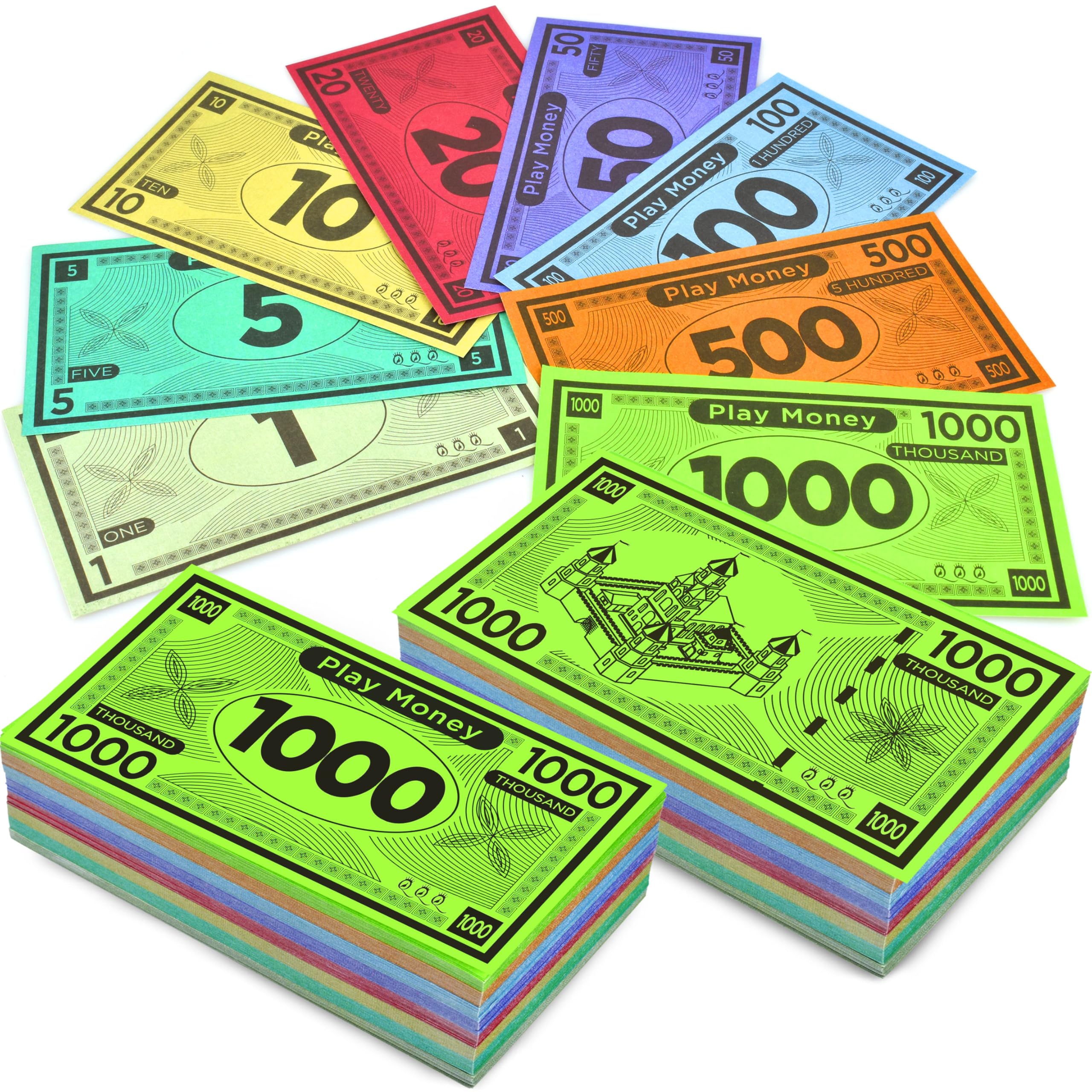 Queensell Play Money supports shopping, banking, and role play.