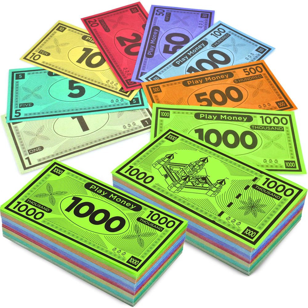 Queensell Play Money supports shopping, banking, and role play.