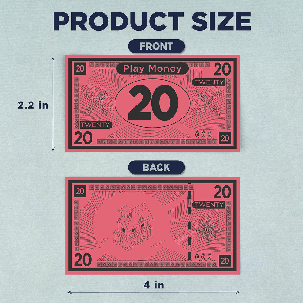 Queensell Play Money sixty bills per denomination for quick tallying.