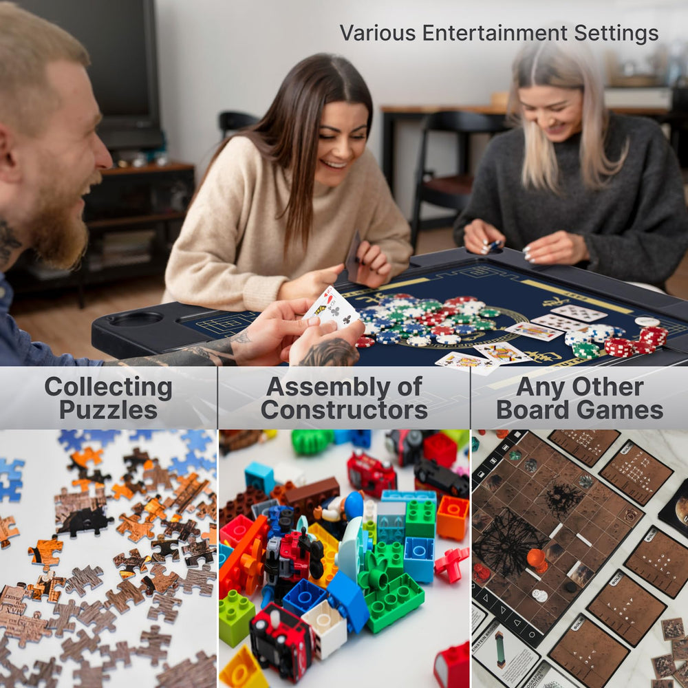 Queensell portable game table with storage bag for on-the-go games