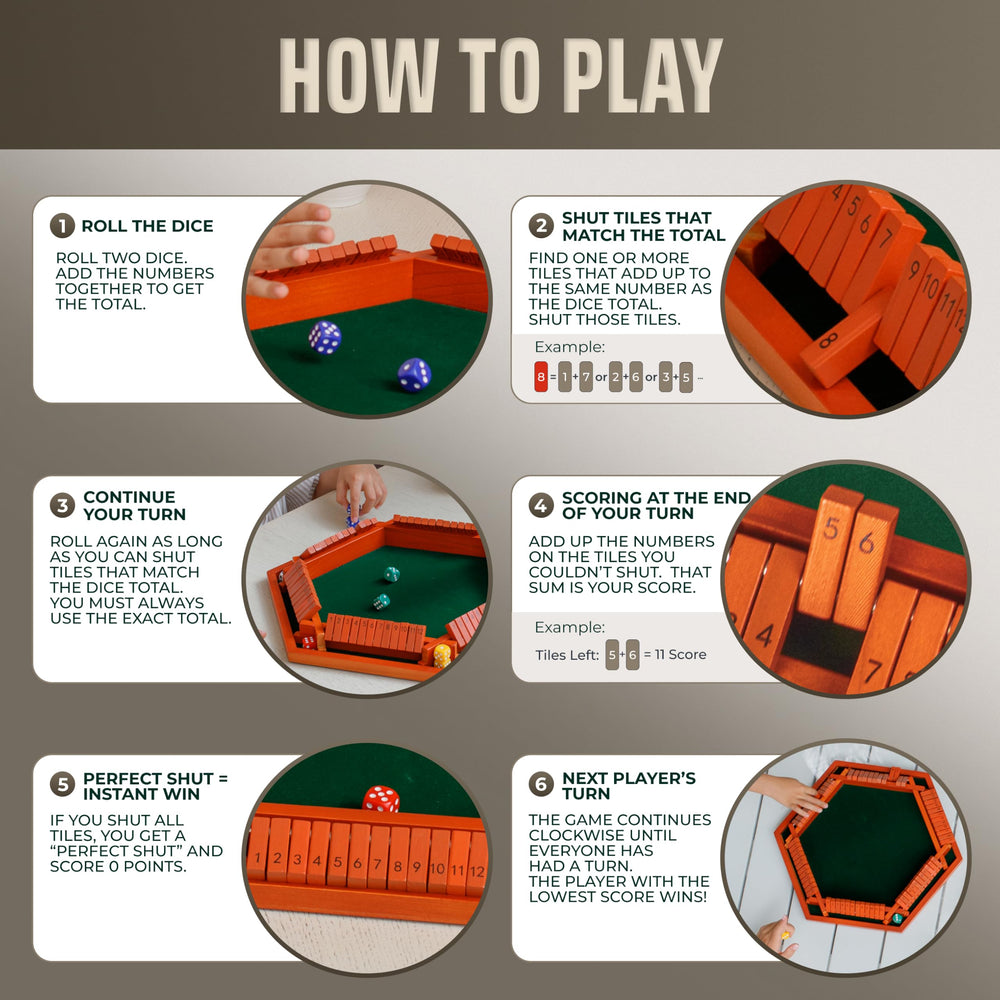 Queensell Shut The Box dice storage bag keeps components organized for trips