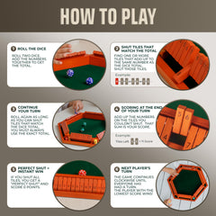 Queensell Shut The Box dice storage bag keeps components organized for trips