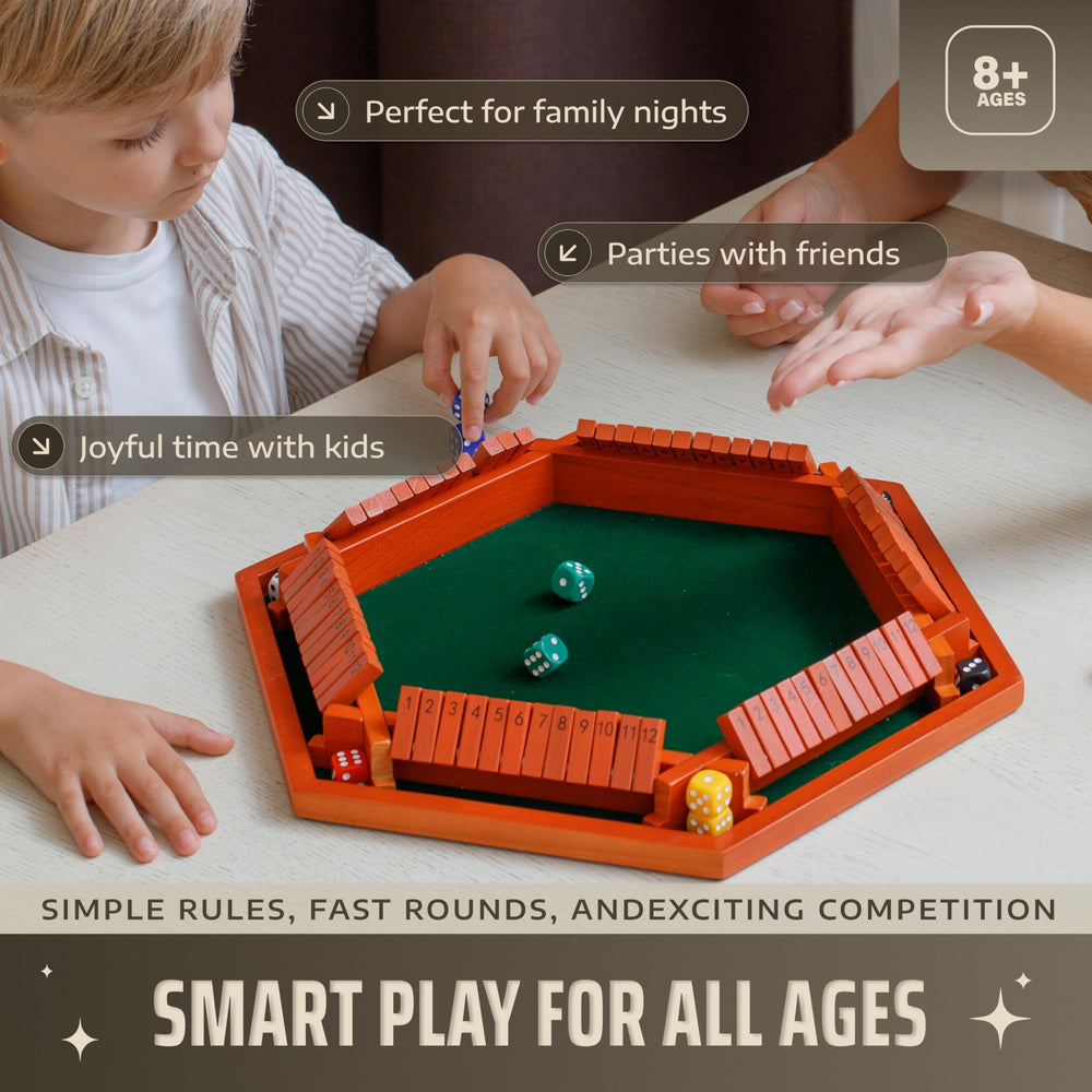 Queensell Shut The Box large wooden game supports versatile game nights