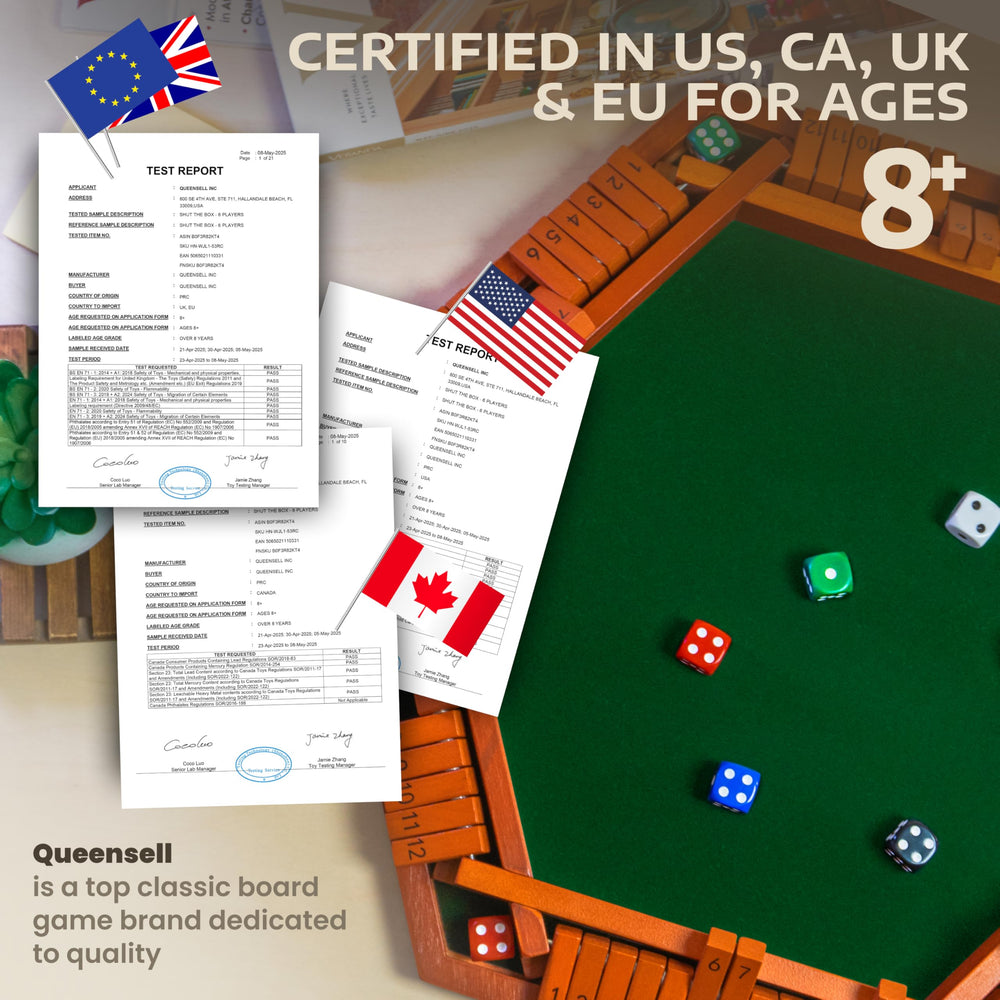 Queensell Shut The Box large numbers improve readability for quick scoring