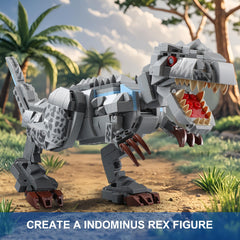 QUENTINAG Dual dinosaur building sets with 908 pieces for creative STEM fun