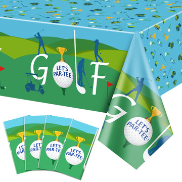 QUERICKY golf tablecloth in green and blue with 51x87in coverage for party setup