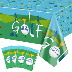 QUERICKY golf tablecloth in green and blue with 51x87in coverage for party setup