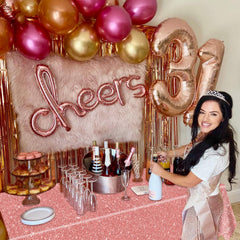 QUERICKY pink rose gold background decor for photos and party backdrops
