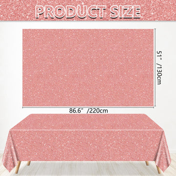 QUERICKY rose gold tablecloth 87x51-inch pack displayed on table