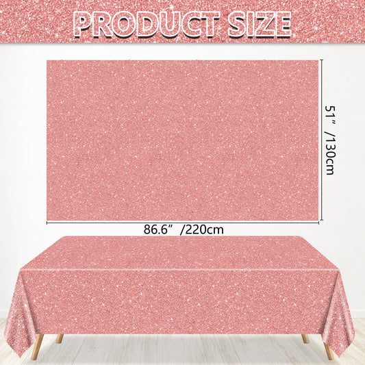 QUERICKY rose gold tablecloth 87x51-inch pack displayed on table