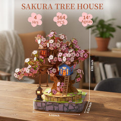 QuesEfflore Sakura Tree House base and path, lifelike display for shelves.
