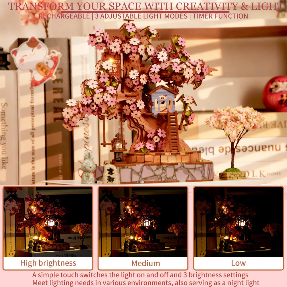 QuesEfflore Sakura Tree House DIY pieces, precise fit for satisfying assembly.