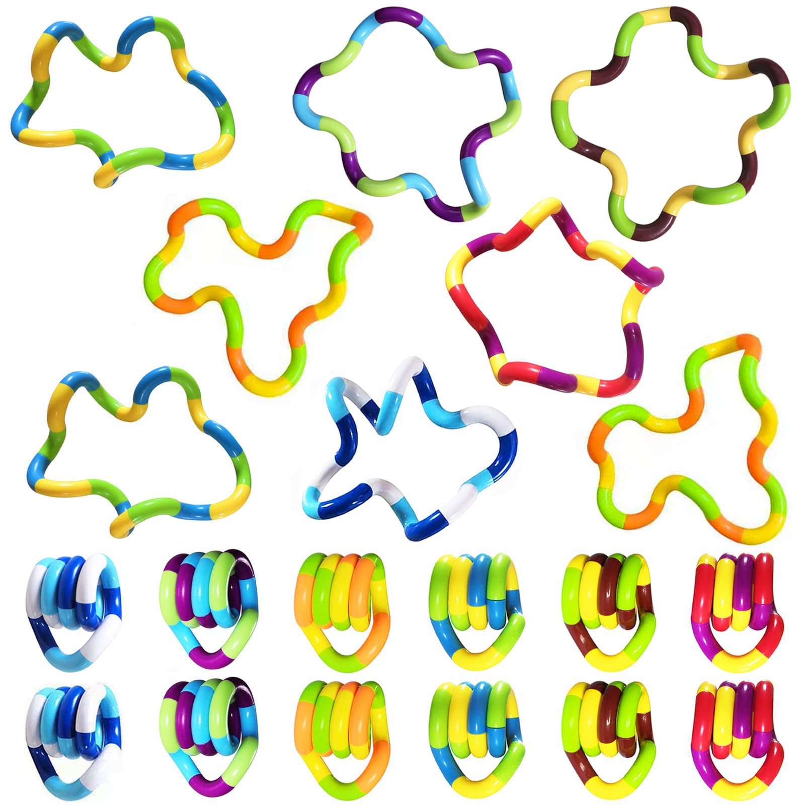 Quiet Fidgets 30pc colorful pieces twisted for creative play and relaxation