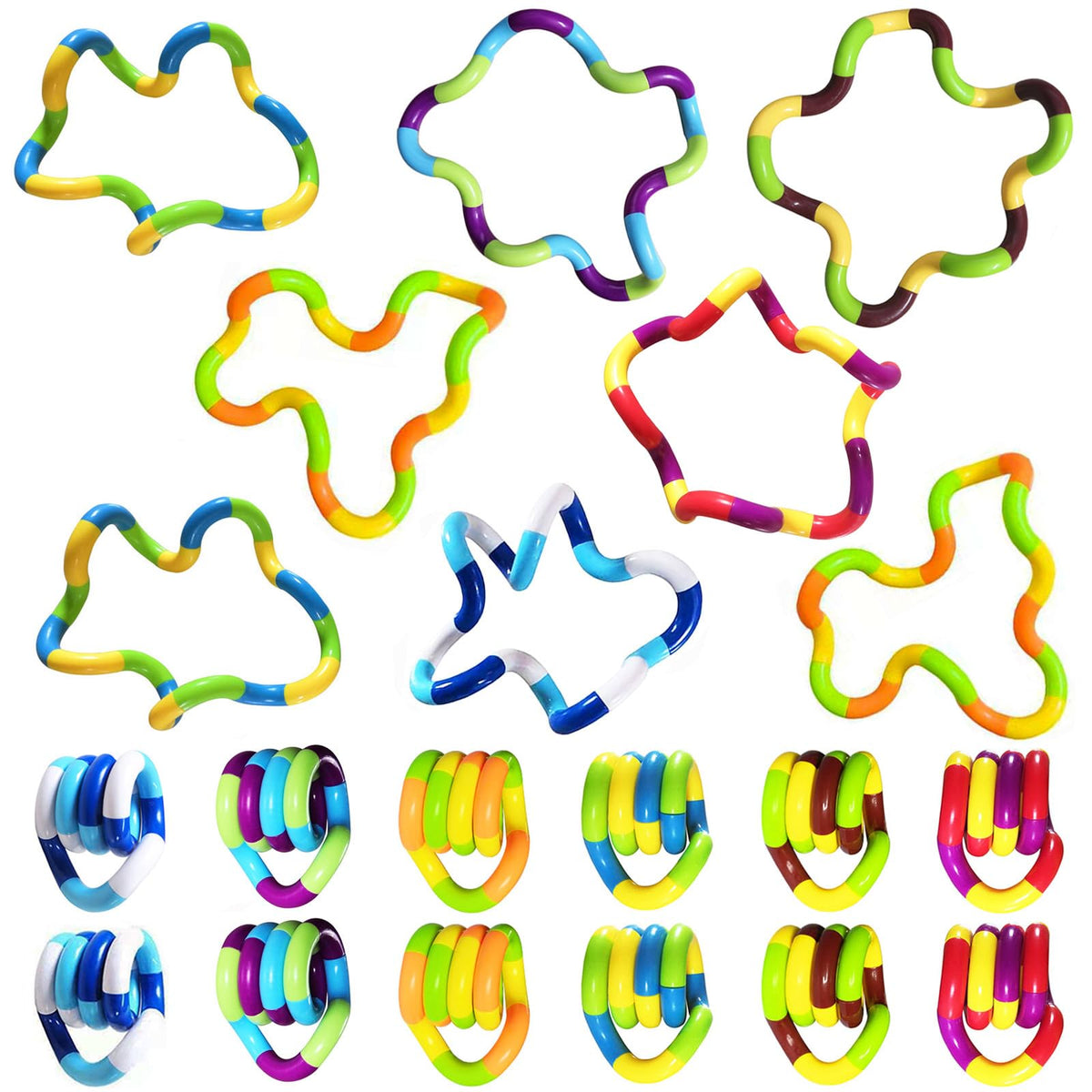 Quiet Fidgets 30pc colorful pieces twisted for creative play and relaxation