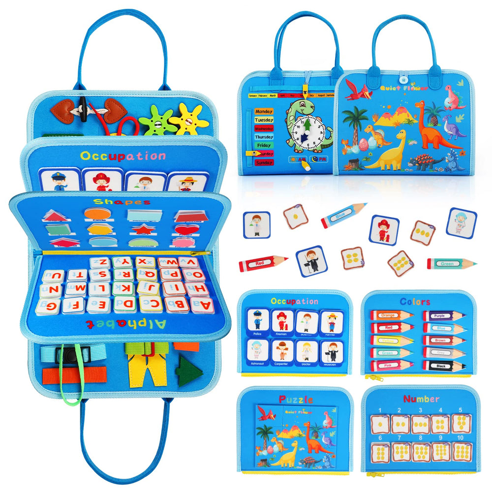 Quiet Flower 8-in-1 Montessori busy board with varied skill boards for tactile learning