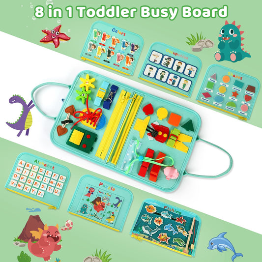 Quiet Flower Busy Board magnetic fishing game page promoting engaging play.