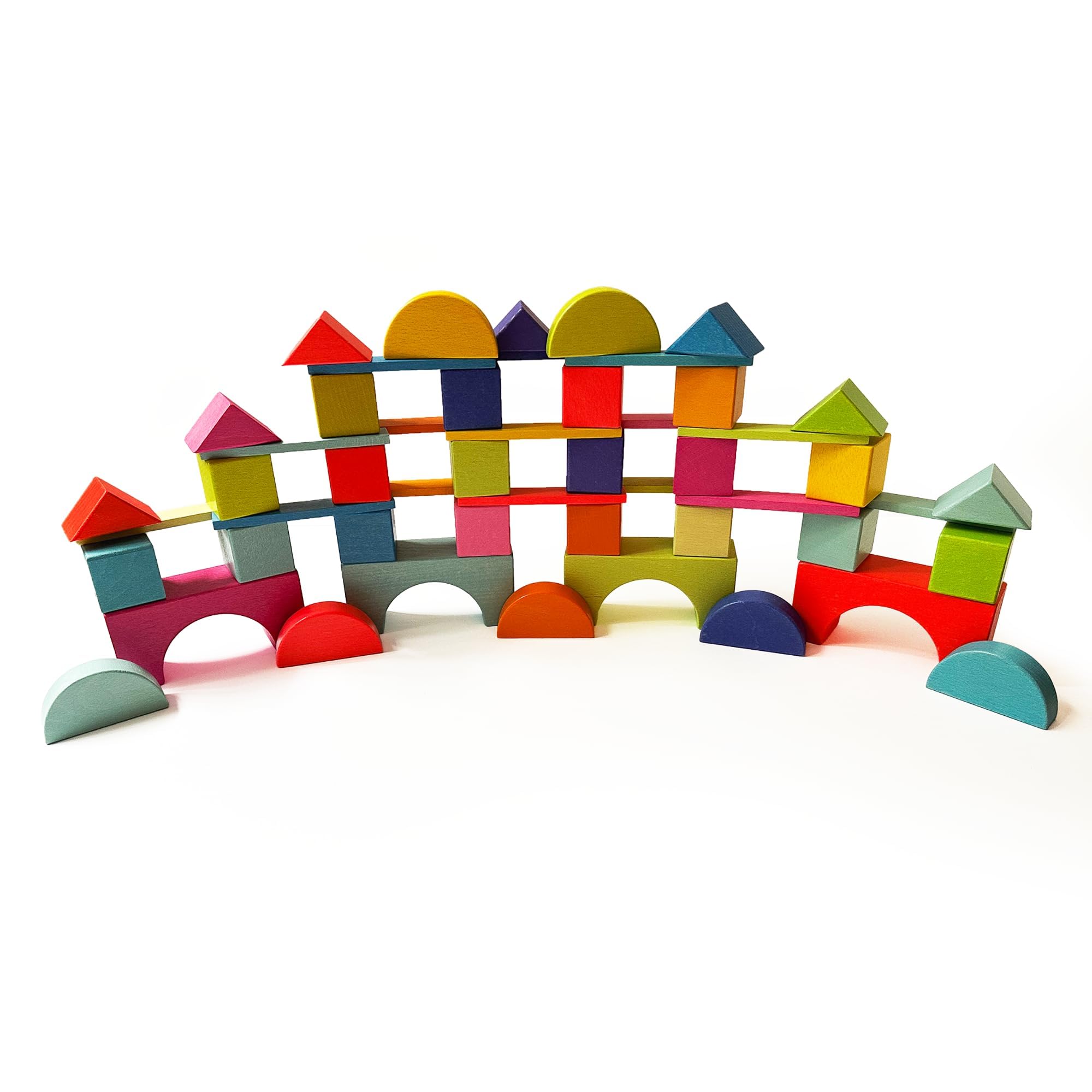 Quiggly rainbow blocks case shows kid-friendly storage and portability.