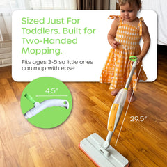 Quiggly real water sprayer function adds authentic cleaning experience for kids.