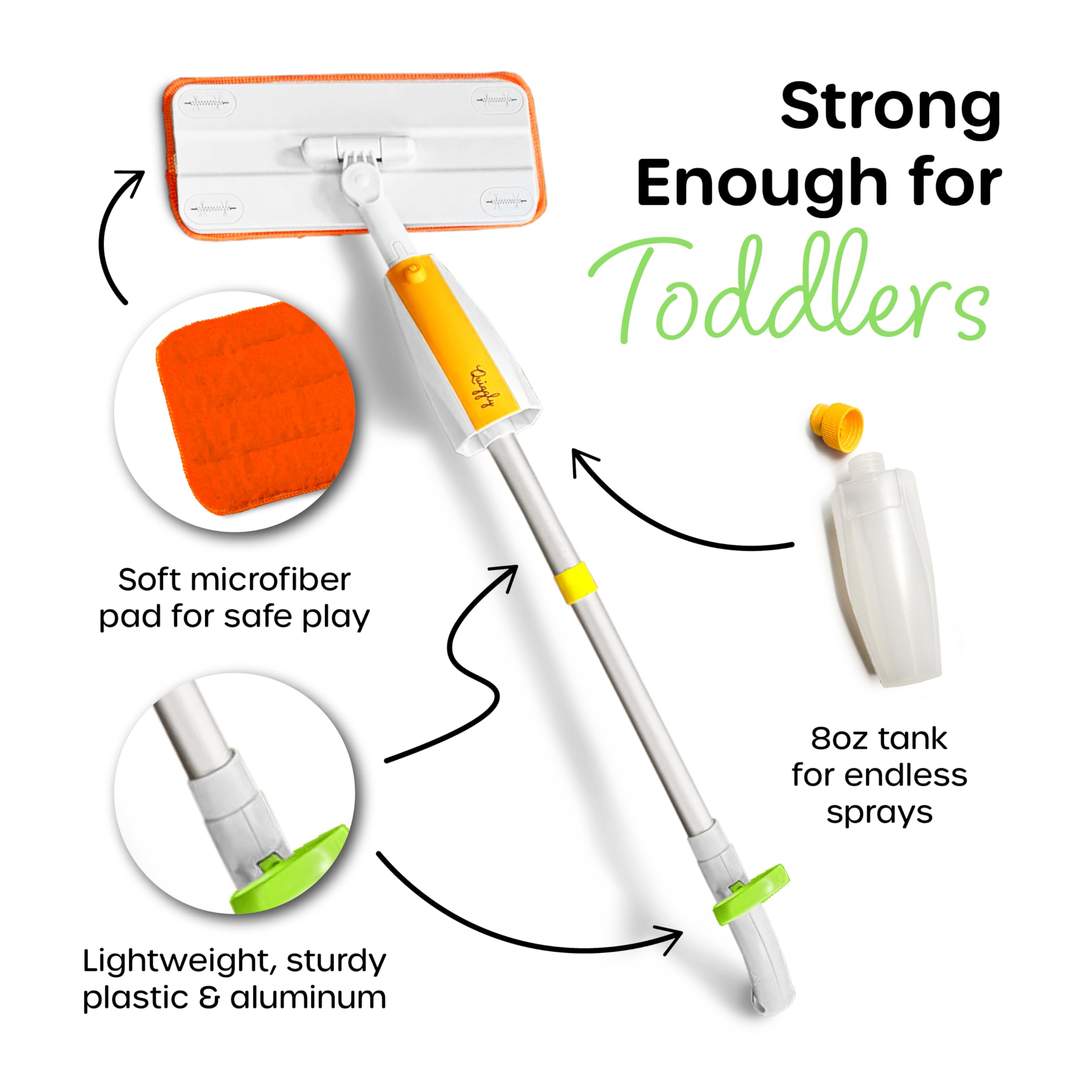 Quiggly compatible with standard cloths for realistic task setups.