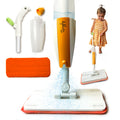 Quiggly toddler spray mop in action encouraging independent play and real spray.