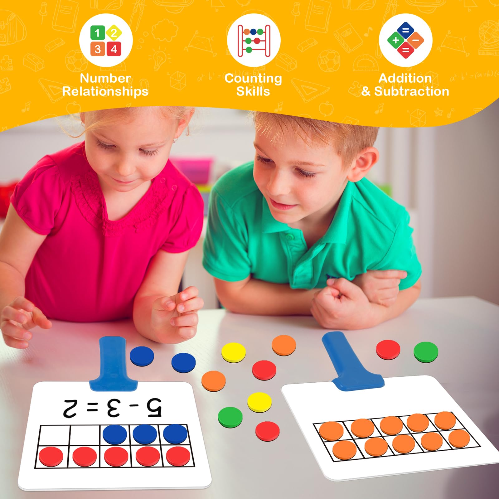 Quilinz 150 magnetic counters support hands-on addition and subtraction