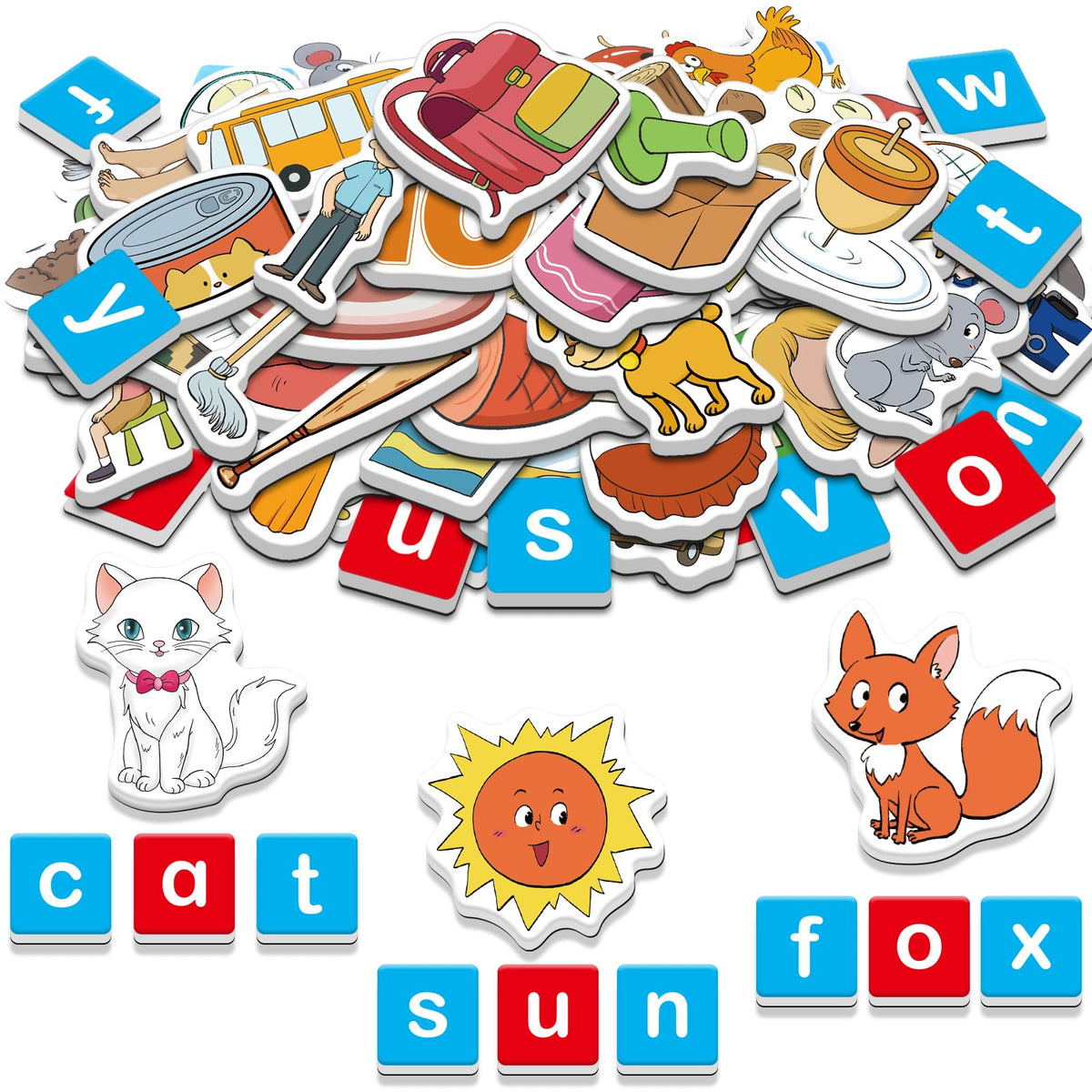 Quilinz CVC magnets on fridge for letters and word-building