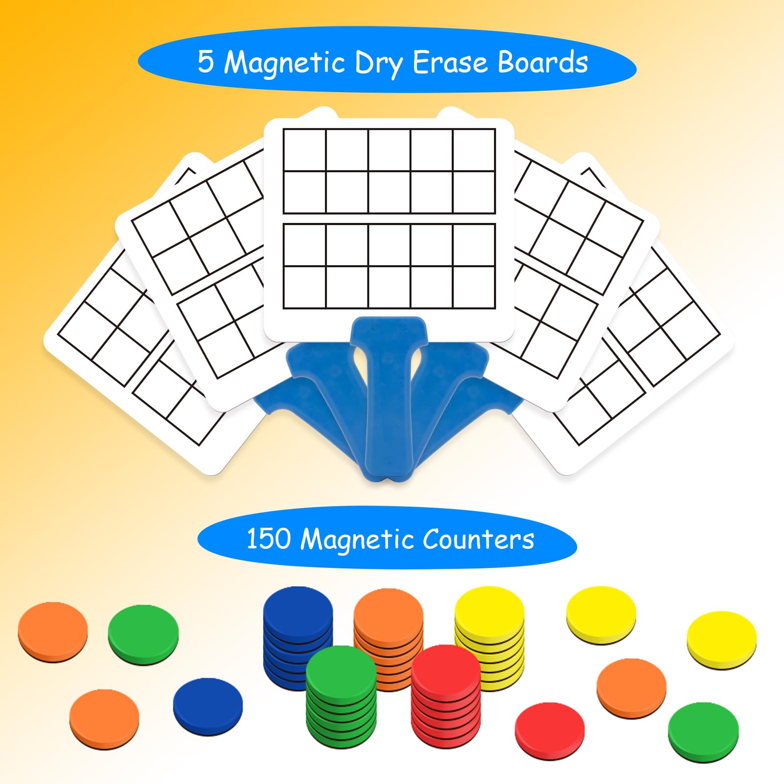 Quilinz magnetic ten-frame set color tiles boost visual-numbering skills