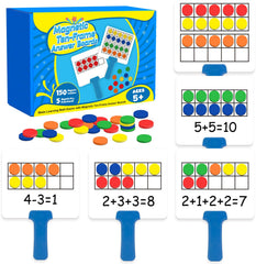 Quilinz magnetic ten-frame set with five frames for versatile math practice