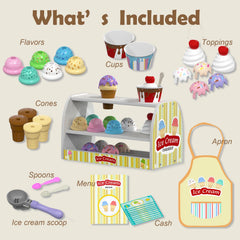 Quimsity Ice Cream Toppings invites tactile exploration with colorful plastic toppings to customize scoops.